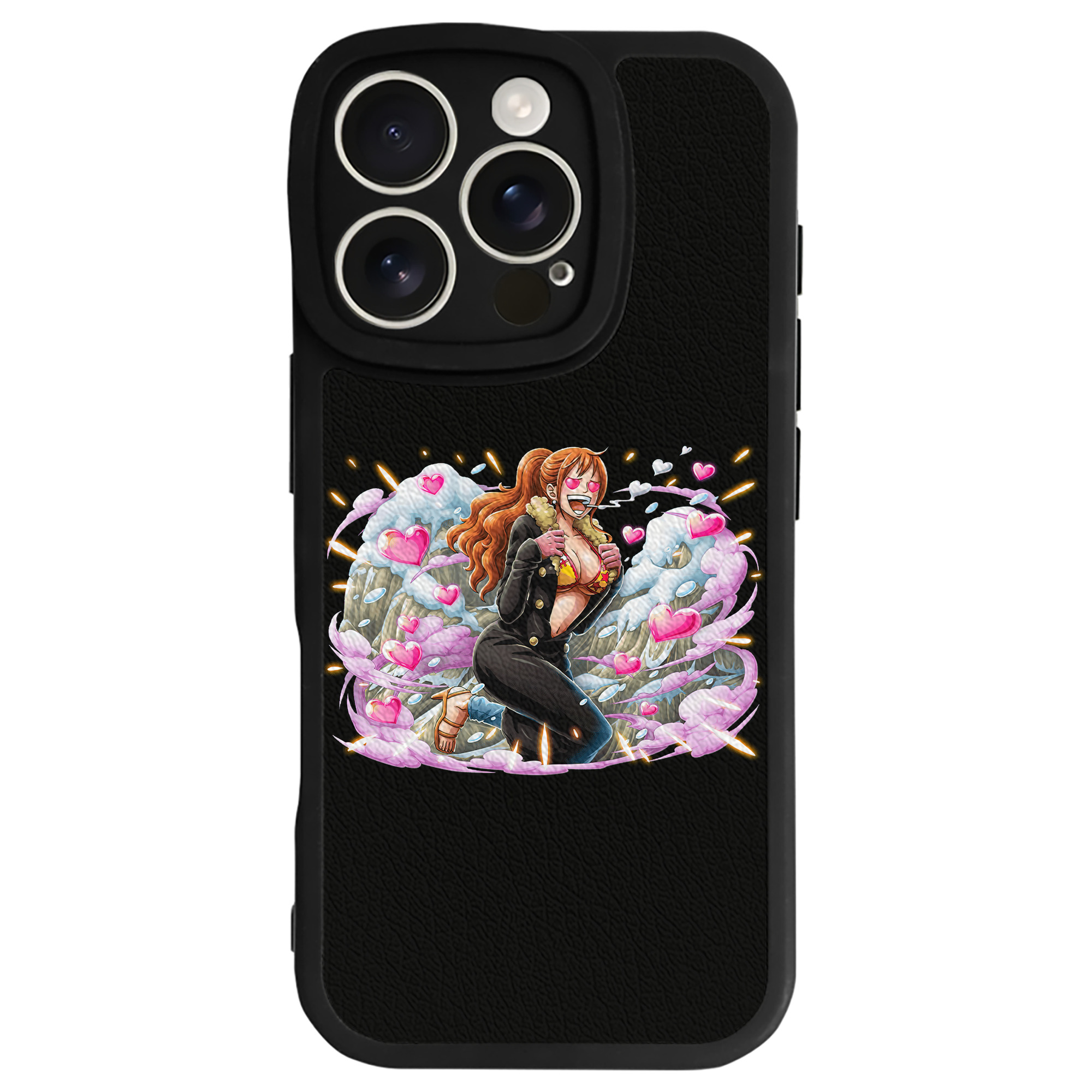 （画像用） ワンピース ナミ ONE PIECE Nami 【iPhone 16シリーズ対応】シリコンスマホケース（レザー調） 材質：シリコン